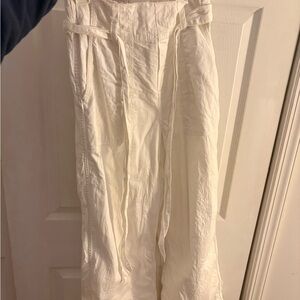 American Eagle Outfitters Cream Elastic Waist Pants